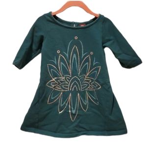 Tea Collection Green Jade and Silver Lotusblute Dress